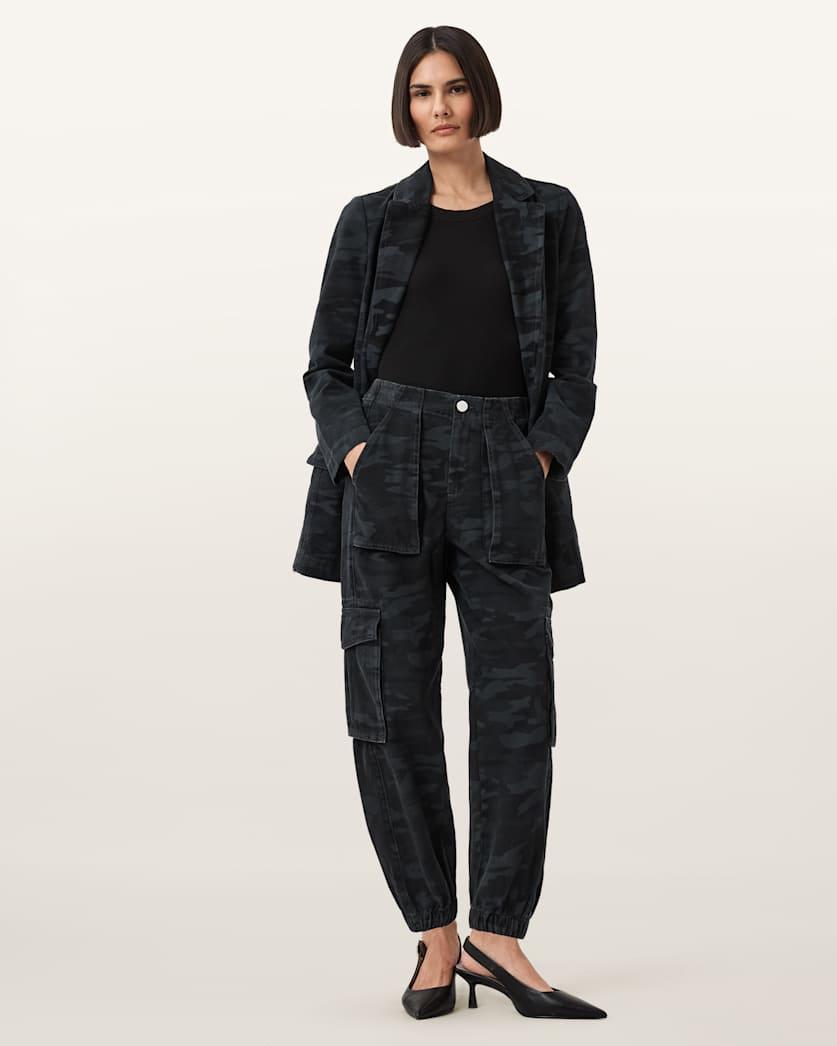 Freda Camouflage Denim Cargo Trousers by ALLSAINTS