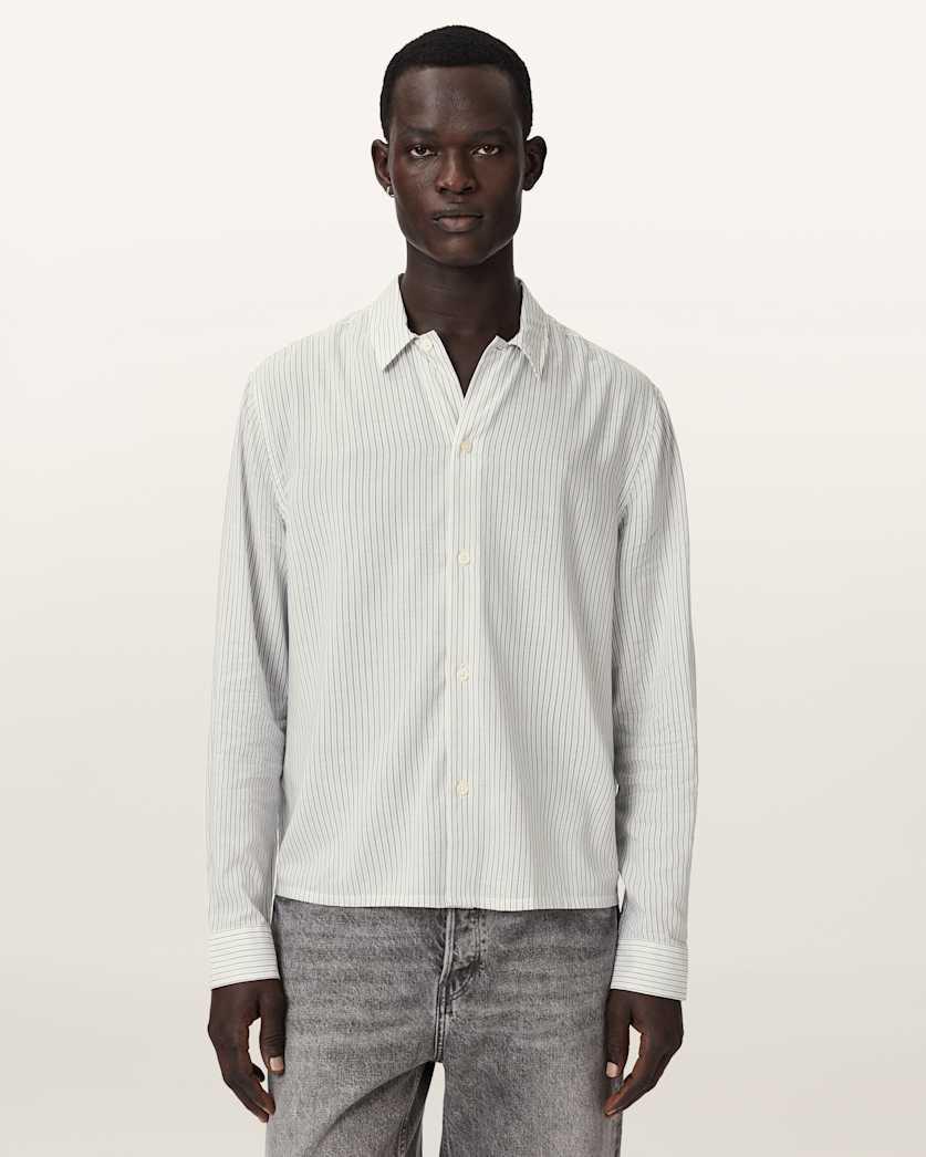 Furrow Long Sleeve Boxy Striped Shirt by ALLSAINTS