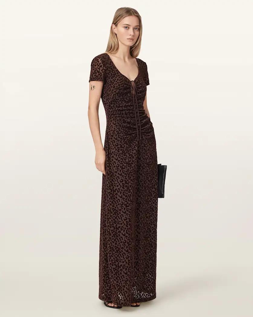 Gabby Slim Fit Mesh Maxi Dress by ALLSAINTS