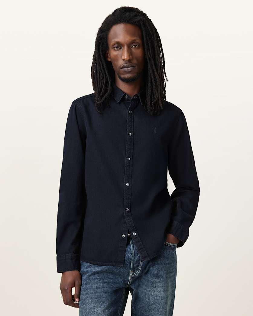 Gleason Press Stud Ramskull Denim Shirt by ALLSAINTS