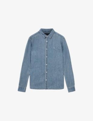 Gleason logo-embroidered regular-fit denim shirt by ALLSAINTS