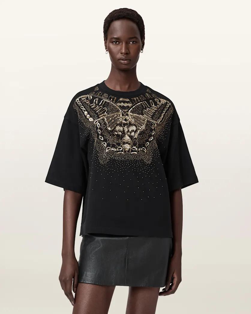 Glide Amelie Embellished T-Shirt by ALLSAINTS