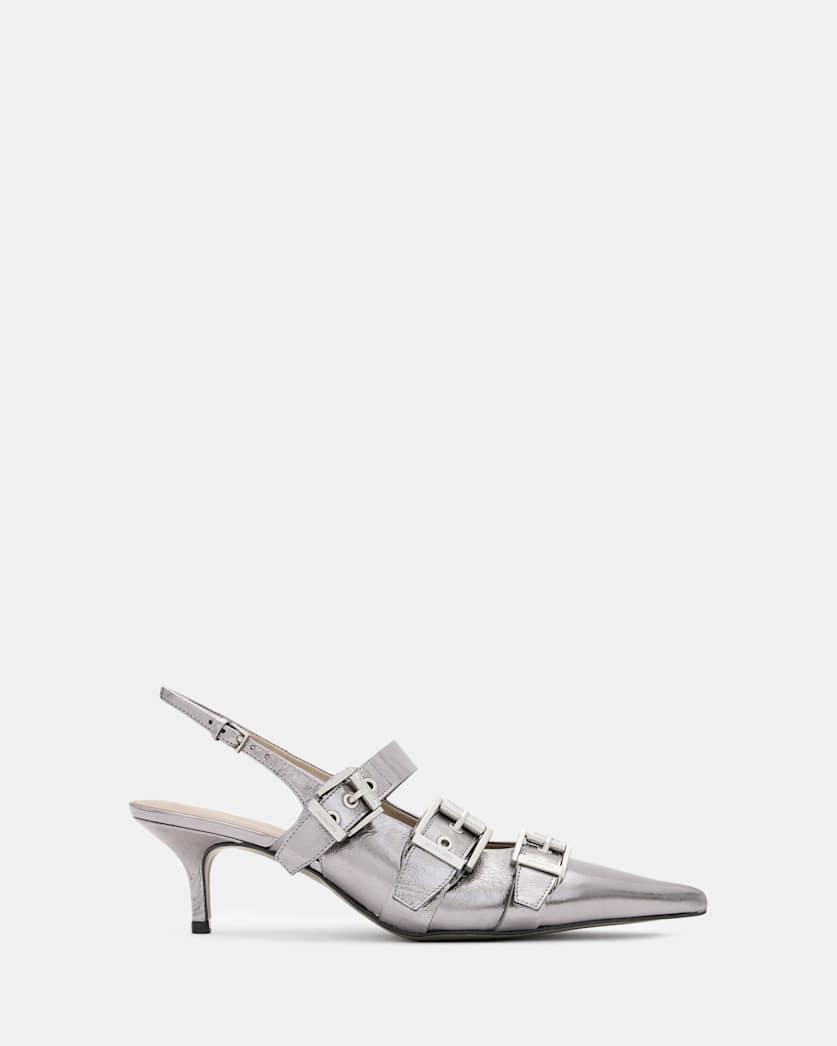 Grace Leather Chain Slingback Heels by ALLSAINTS