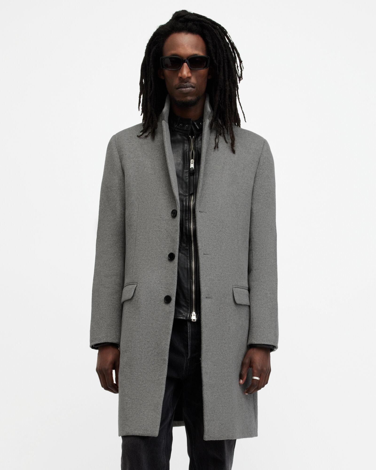 Hal Single Breasted Wool Blend Coat by ALLSAINTS