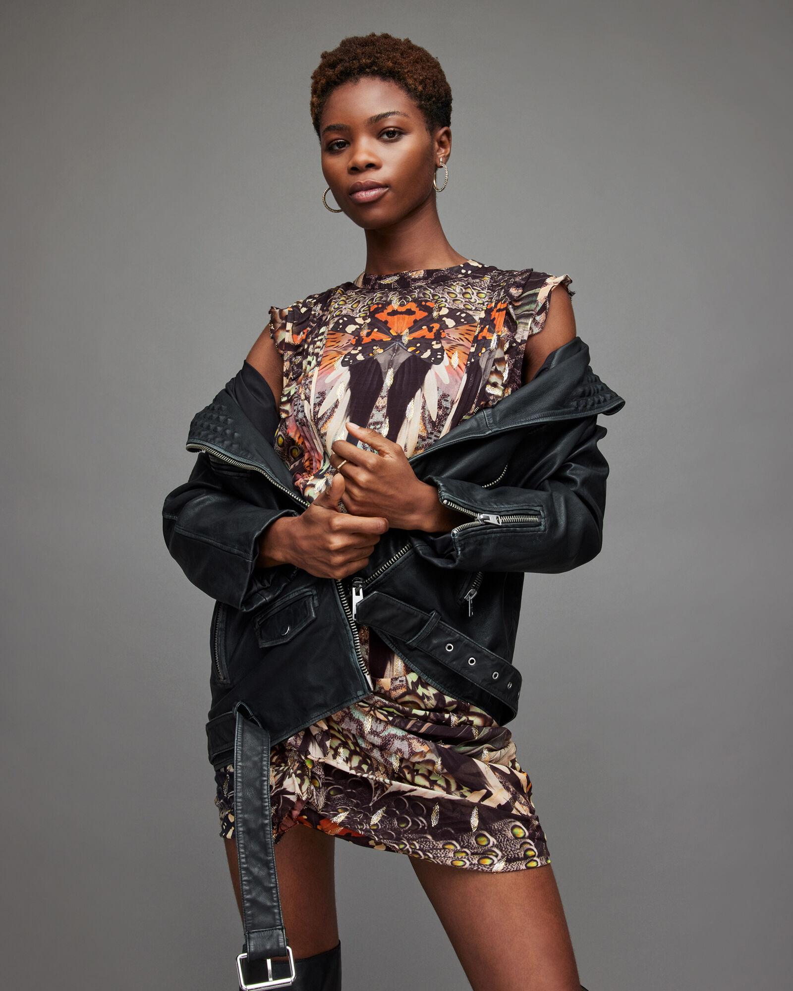 Hali Gene Butterfly Print Mini Dress by ALLSAINTS