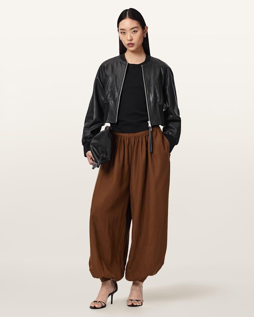 Harrie Linen Blend Baggy Fit Trousers by ALLSAINTS