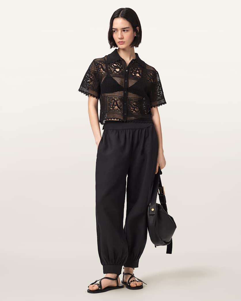 Harrie Linen Blend Baggy Fit Trousers by ALLSAINTS