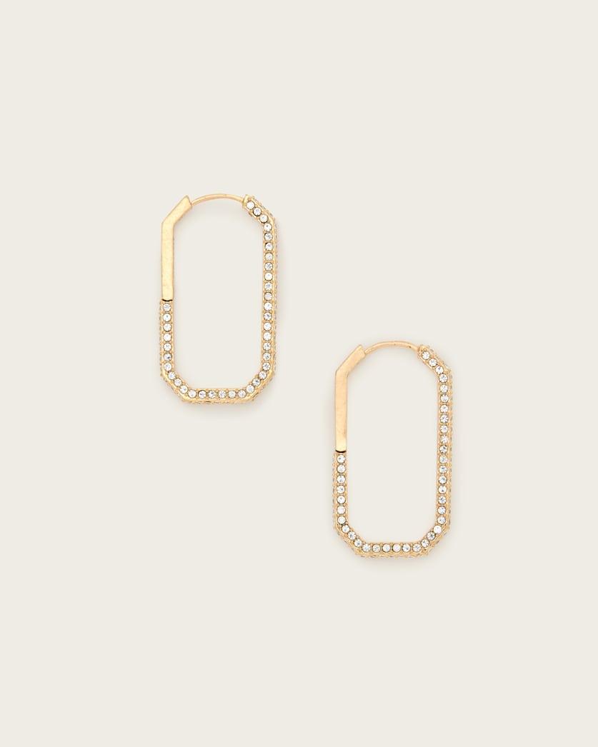 Hattie Crystal Hex Hoop Earrings by ALLSAINTS