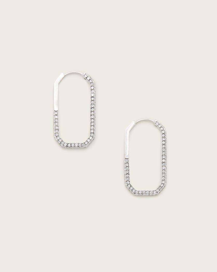 Hattie Crystal Hex Hoop Earrings by ALLSAINTS