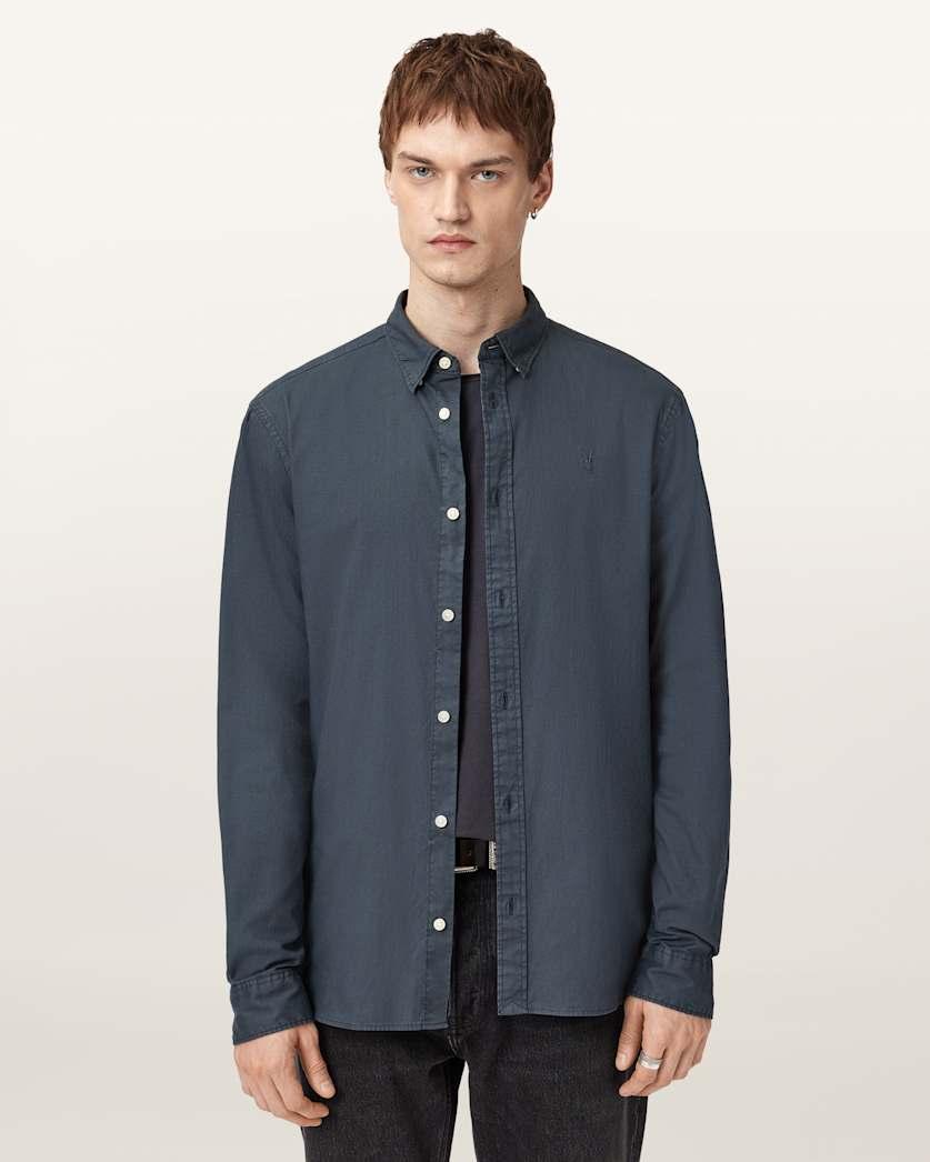 Hawthorne Ramskull Stretch Fit Shirt by ALLSAINTS Hawthorne Ramskull Stretch Fit Shirt by ALLSAINTS