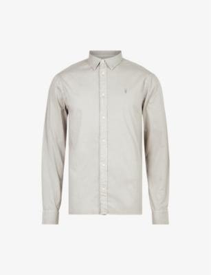 Hawthorne Ramskull-embroidered stretch  organic-cotton shirt by ALLSAINTS