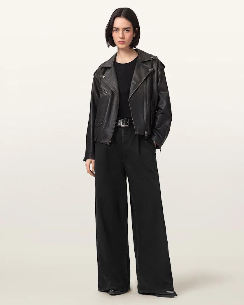 Haze Pleated Wide Leg Jeans by ALLSAINTS