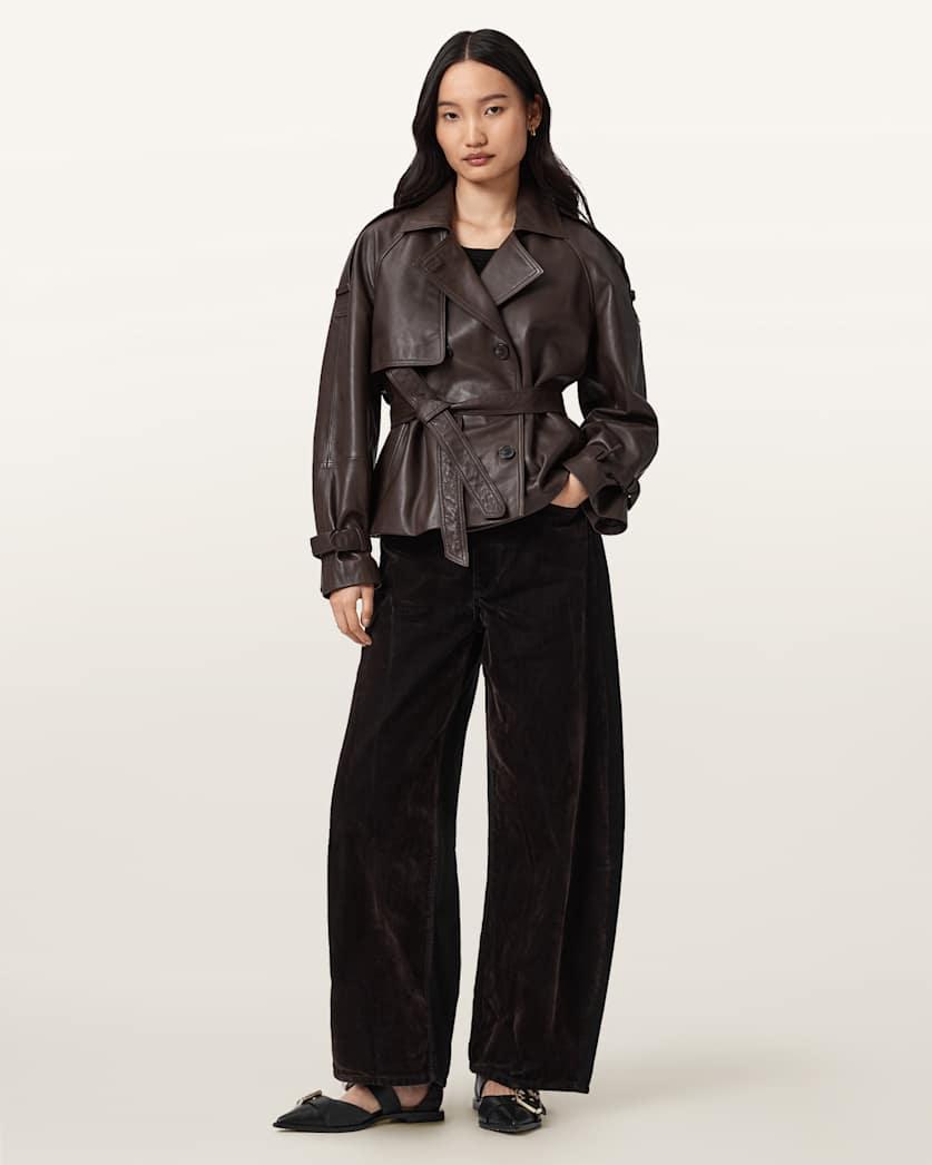 Helena Barrel Leg Flocked Jeans by ALLSAINTS