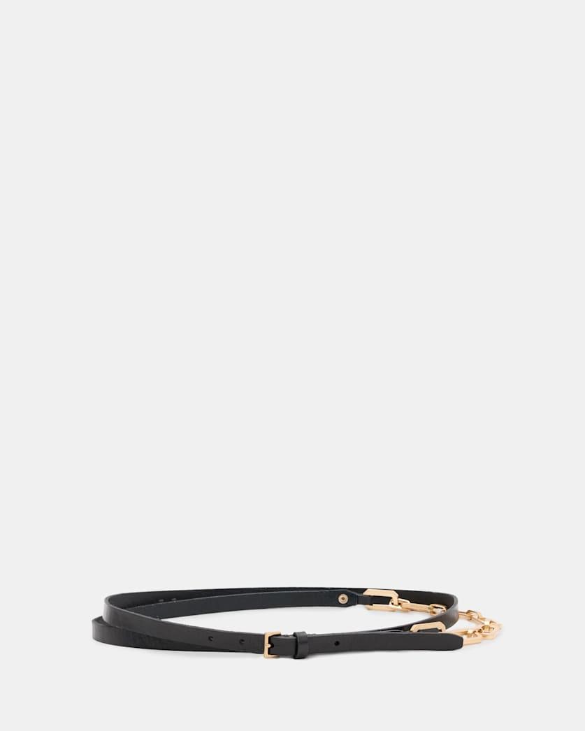 Helly Skinny Leather Chain Belt by ALLSAINTS