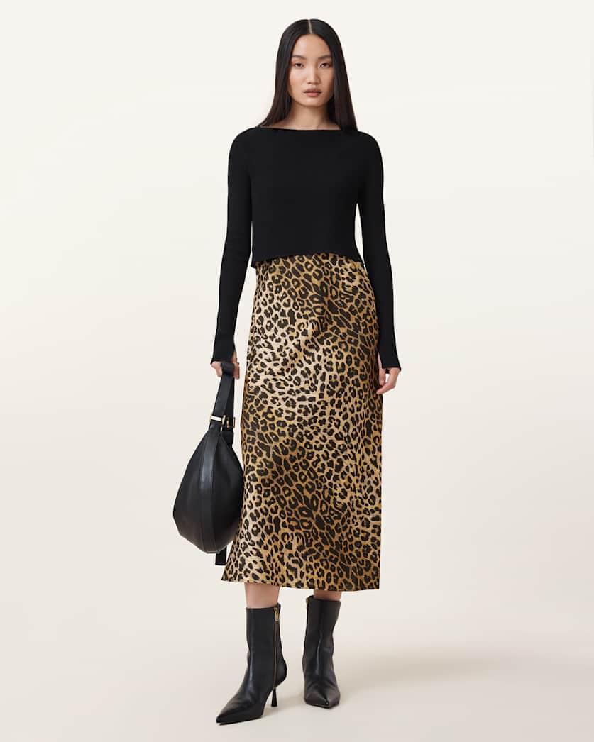 Hera Leopard Print 2-In-1 Midi Dress by ALLSAINTS