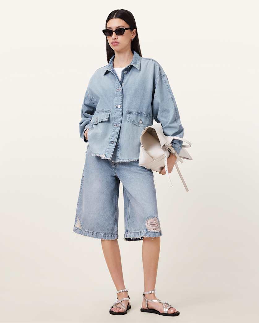 Hettie Oversized Denim Shacket by ALLSAINTS