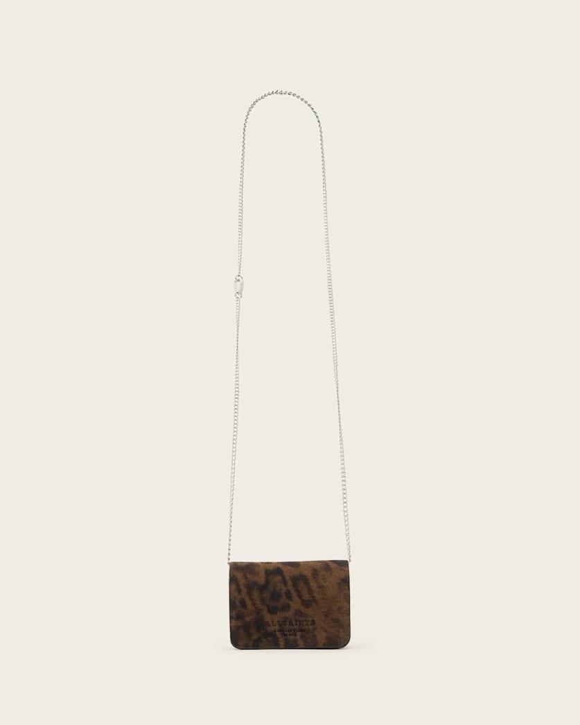 Honore Leopard Print Suede Crossbody Bag by ALLSAINTS