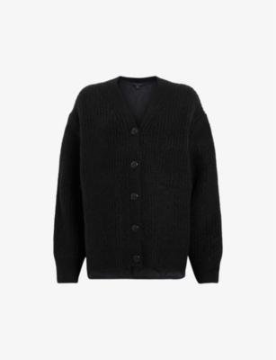 Hopper quilted-panel stretch-knit cardigan by ALLSAINTS