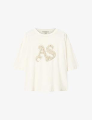 Icon Amelie Logo-Embellished Cotton T-Shirt by ALLSAINTS