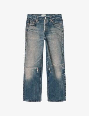 Ida Terry Straight-Leg Illusion-Denim Jeans by ALLSAINTS