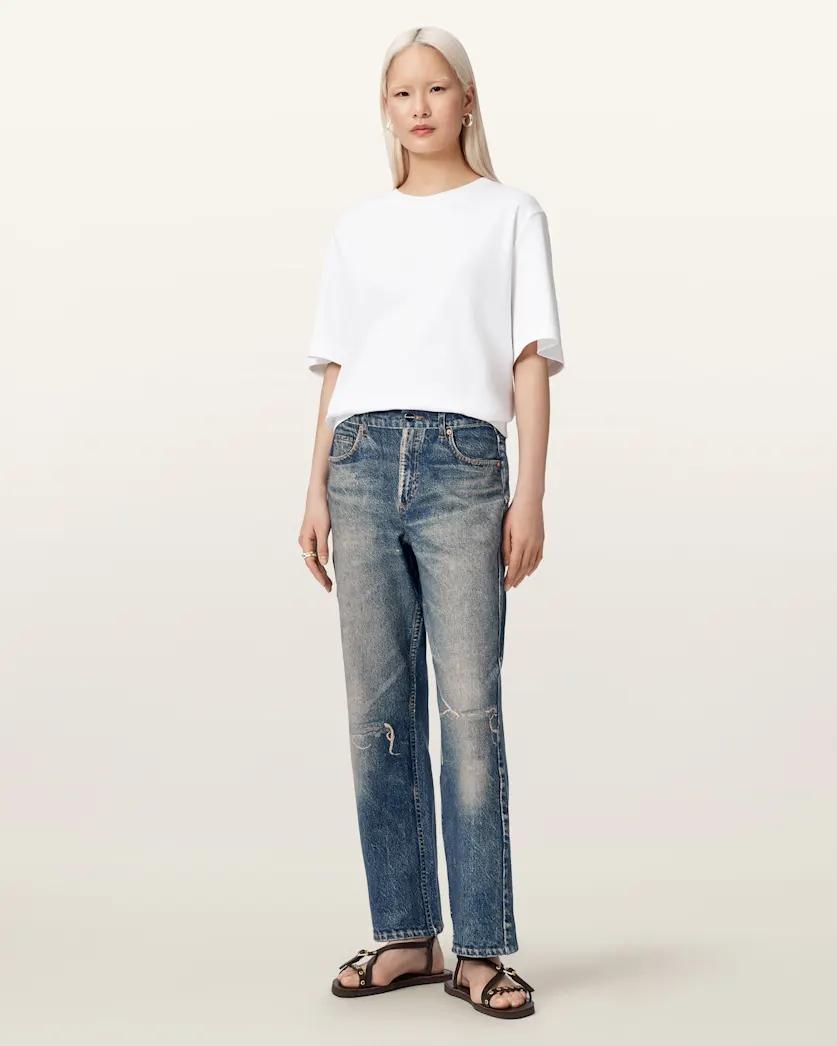 Ida Terry Straight Leg Illusion Of Denim Trousers by ALLSAINTS