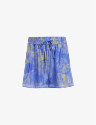 Isla graphic-print high-rise woven shorts by ALLSAINTS