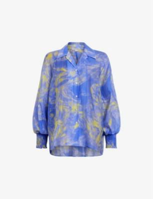 Isla graphic-print relaxed-fit woven shirt by ALLSAINTS