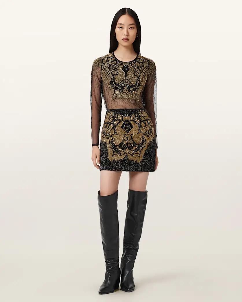 Jamilia Embellished Mini Skirt by ALLSAINTS