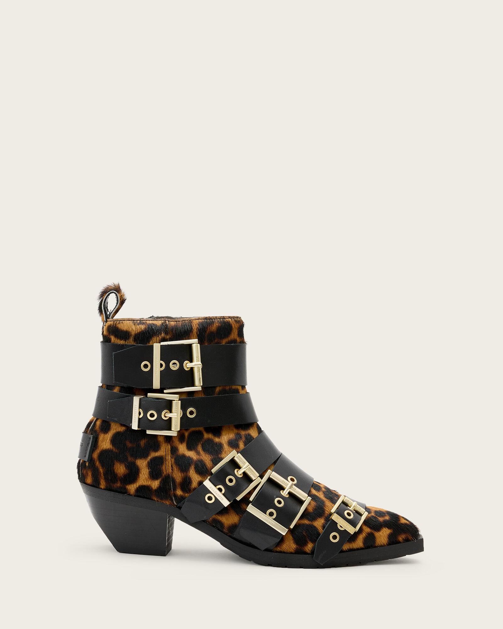 Jane Buckle Pointed Leather Boots by ALLSAINTS
