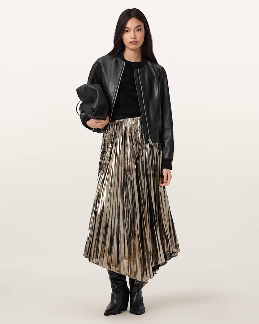 Jax Pleated Midi Skirt by ALLSAINTS