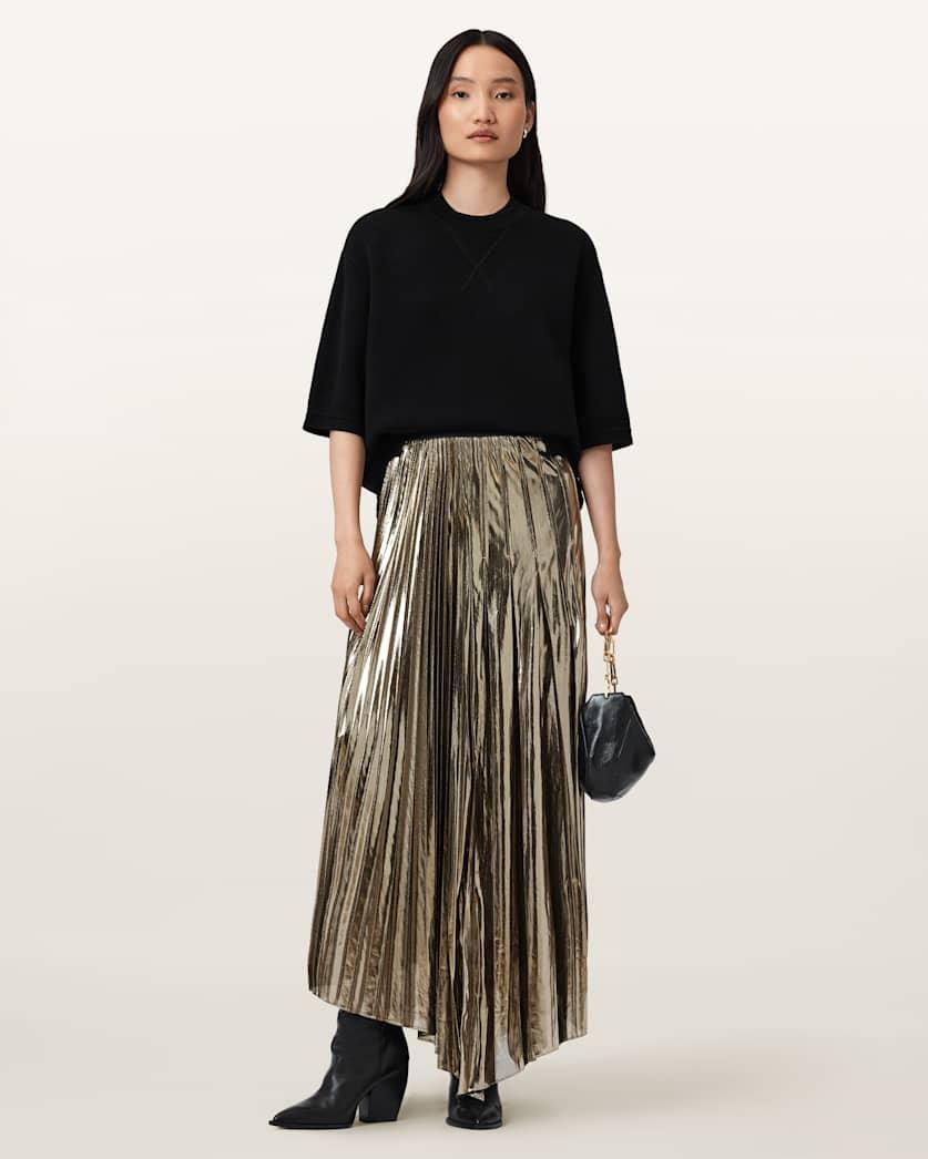 Jax Pleated Midi Skirt by ALLSAINTS
