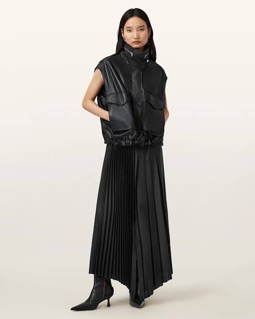 Jax Pleated Midi Skirt by ALLSAINTS