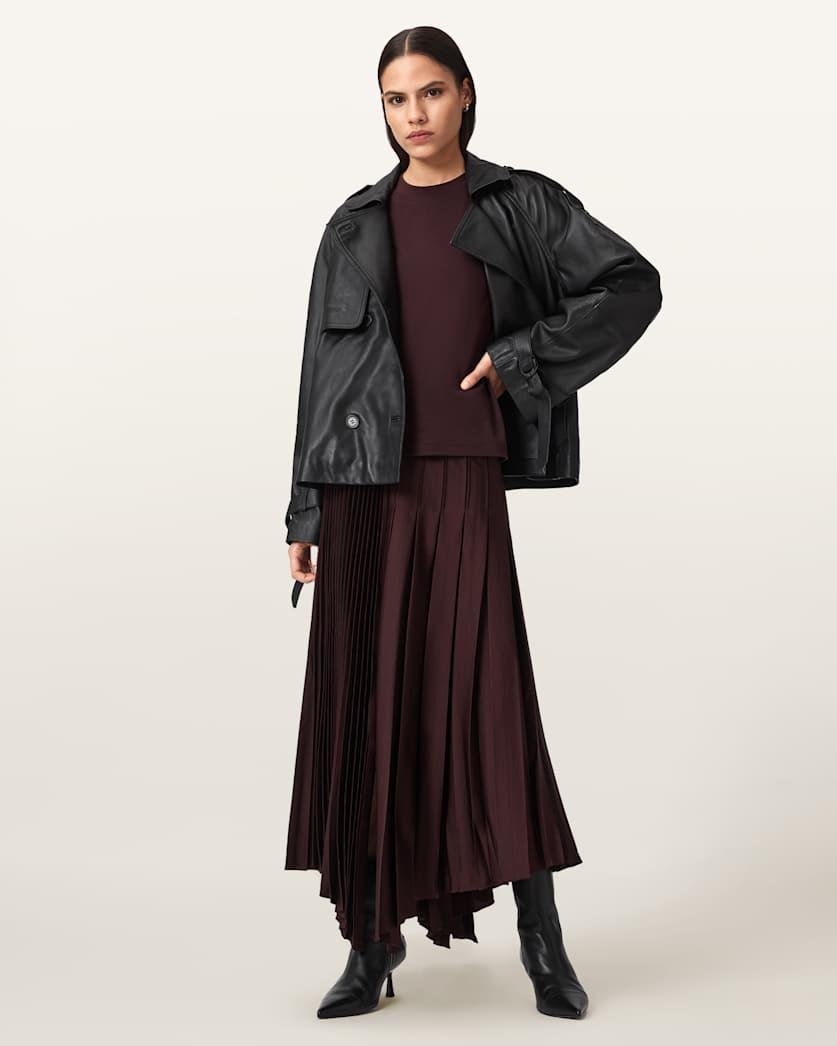 Jax Pleated Midi Skirt by ALLSAINTS