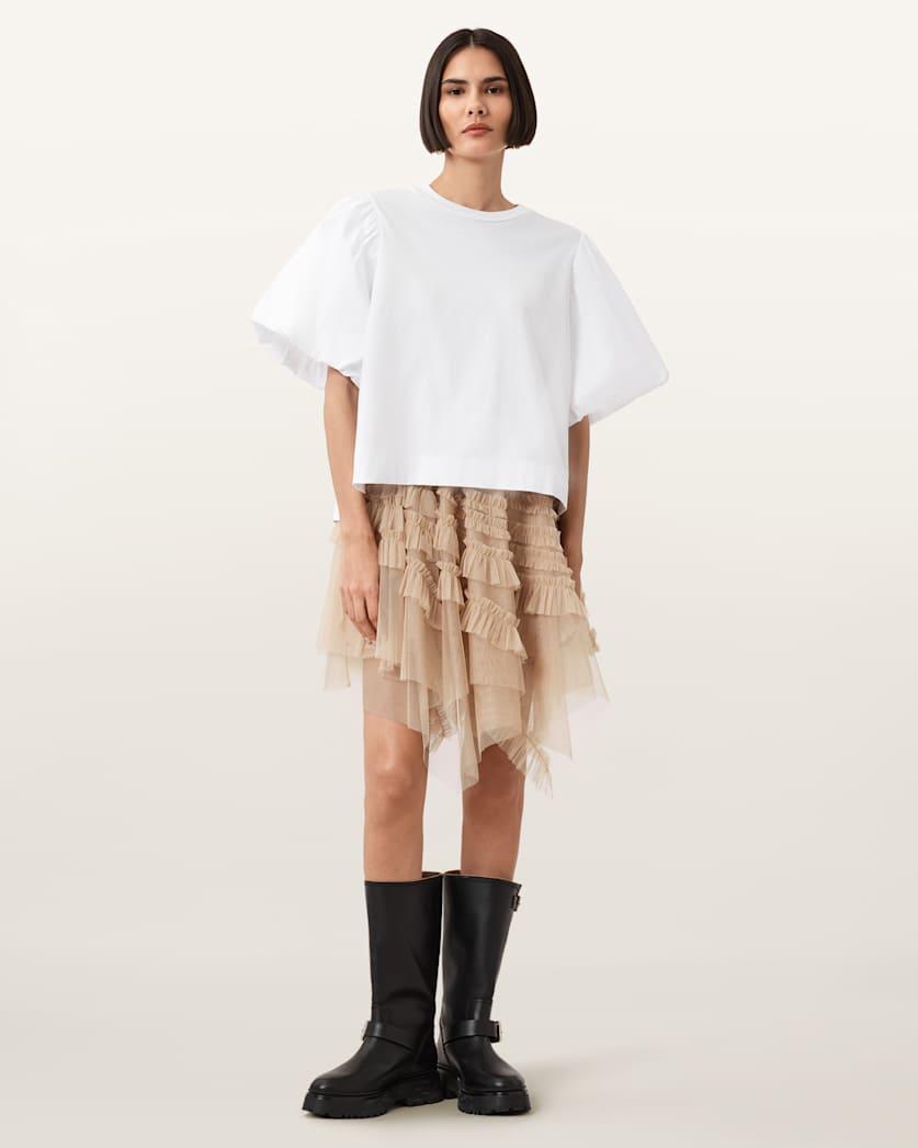 Jayde Ruffled Tulle Mini Skirt by ALLSAINTS