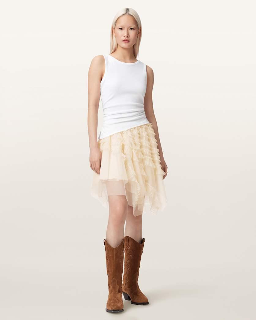 Jayde Ruffled Tulle Mini Skirt by ALLSAINTS
