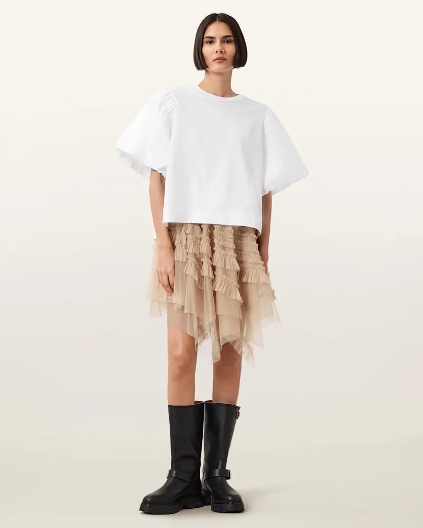 Jayde Ruffled Tulle Mini Skirt by ALLSAINTS