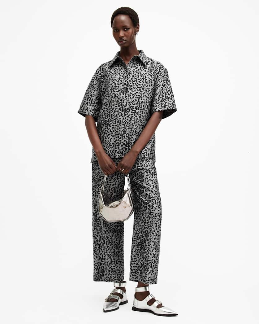 Jemi Metallic Leopard Print Shirt by ALLSAINTS