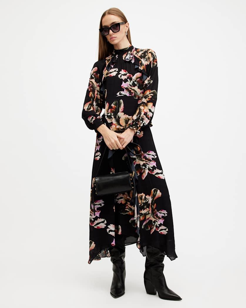 Jessica Floral Print Ruffle Maxi Dress by ALLSAINTS