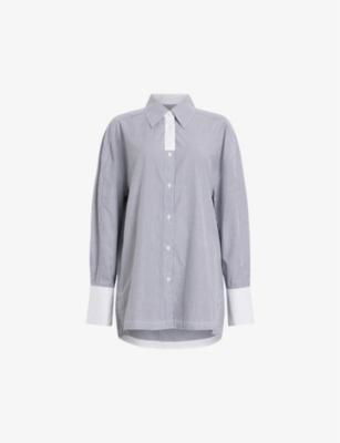 Karina relaxed-fit stripe organic-cotton shirt by ALLSAINTS