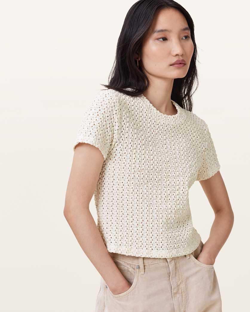 Karma Stevie Slim Fit Crochet T-Shirt by ALLSAINTS