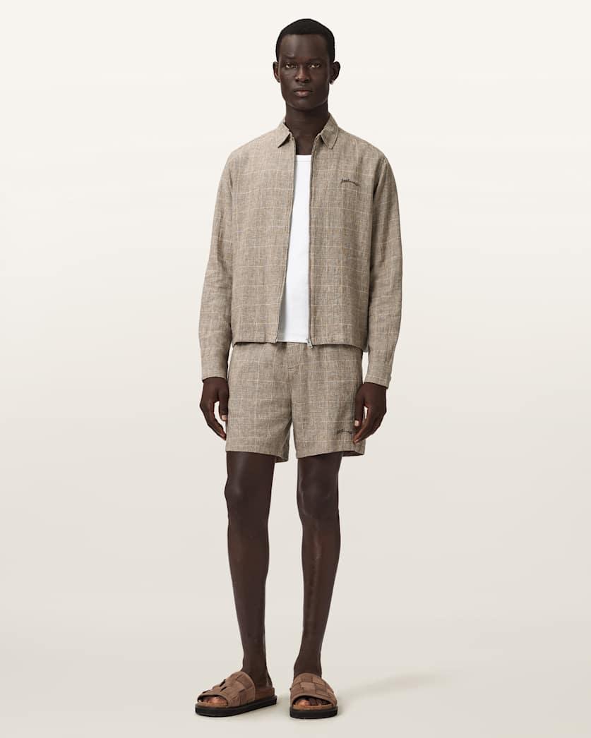 Keal Linen Blend Relaxed Fit Shorts by ALLSAINTS