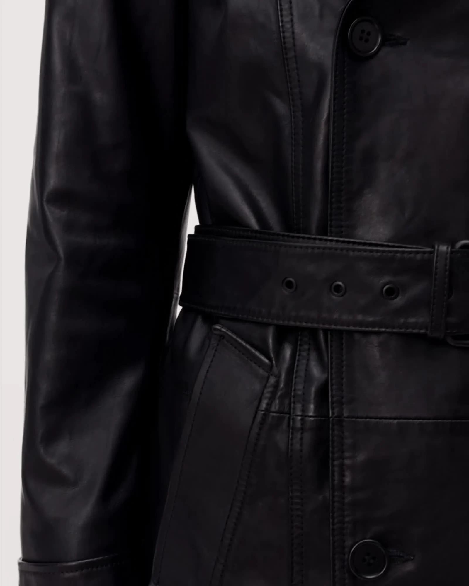Kellett Leather Trench Coat by ALLSAINTS