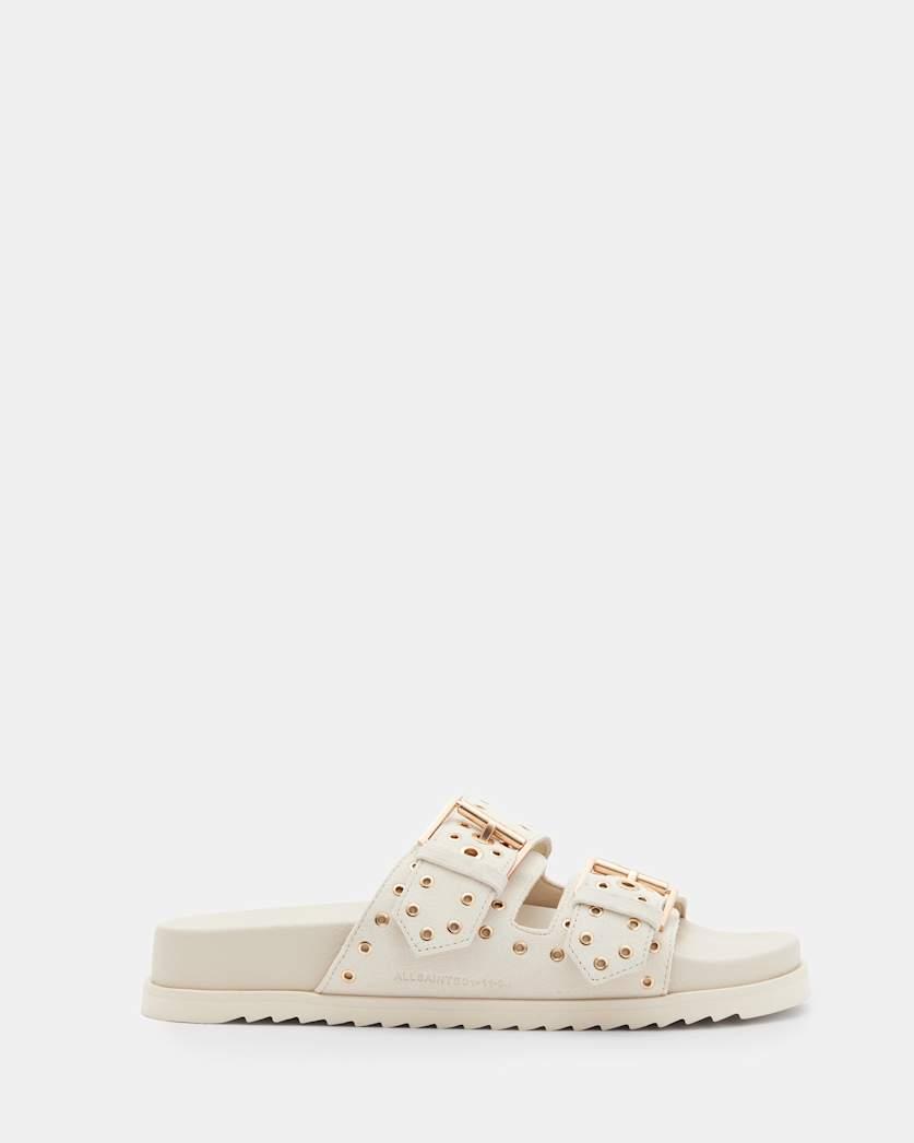 Khai Two Strap Suede Eyelet Sandals by ALLSAINTS