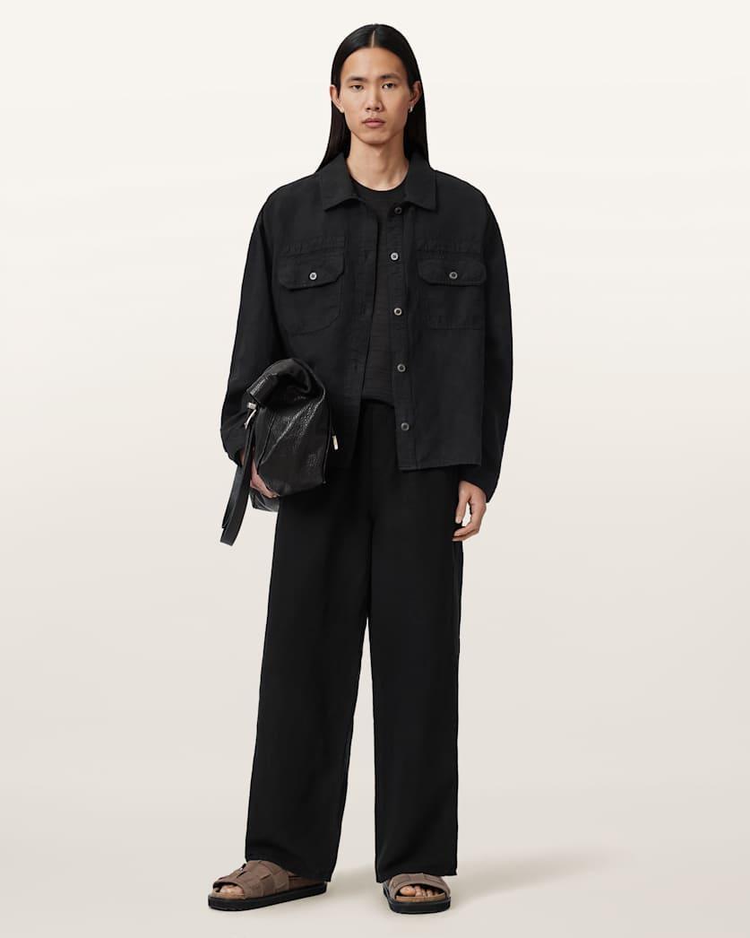 Korten Linen Blend Relaxed Fit Shacket by ALLSAINTS