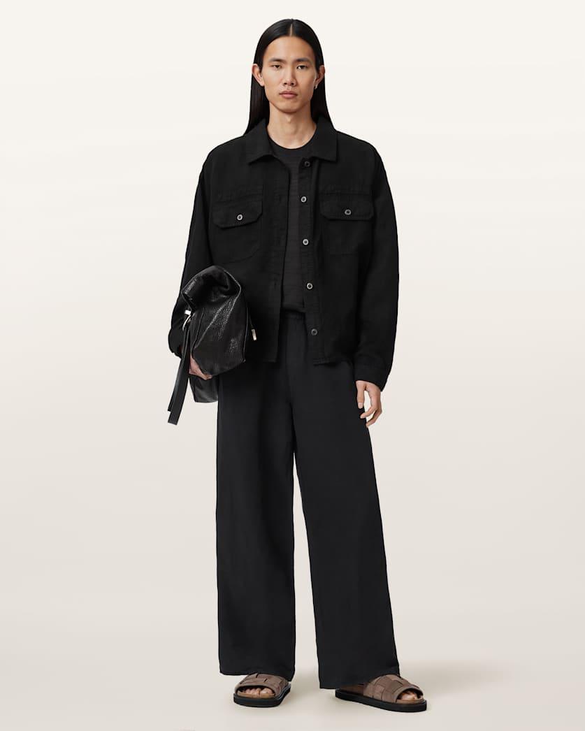 Korten Loose Fit Linen Blend Trousers by ALLSAINTS