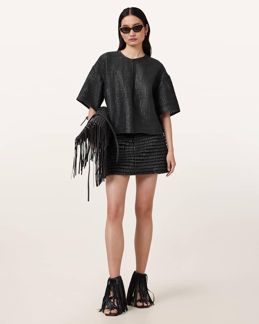 Krindle Leather Mini Skirt by ALLSAINTS