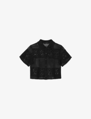 Kyra Crochet Cropped Cotton Polo by ALLSAINTS