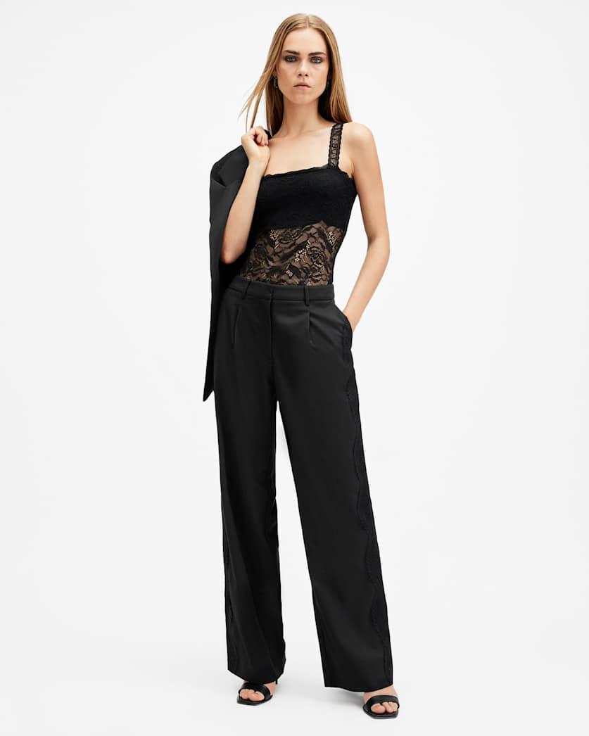 Lacey Lace Trim Trousers by ALLSAINTS