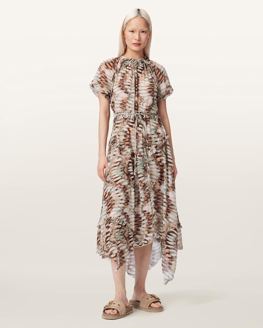 Lamaia Asymmetric Midi Dress by ALLSAINTS