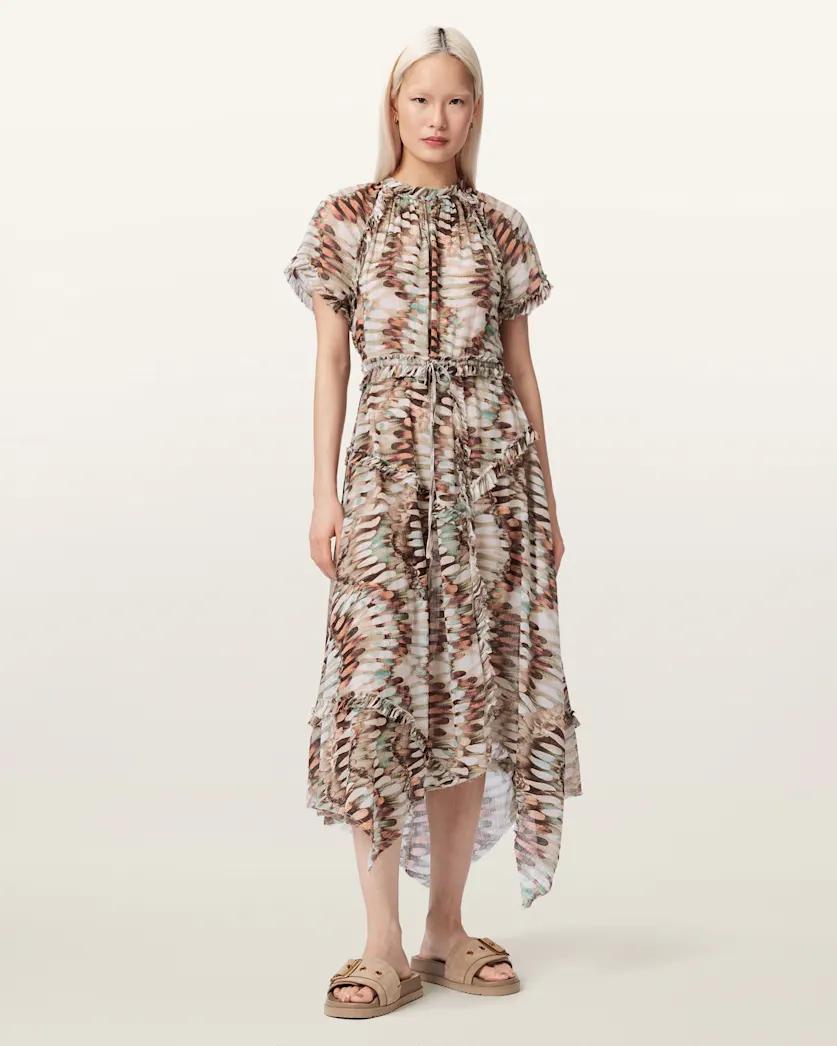 Lamaia Asymmetric Midi Dress by ALLSAINTS